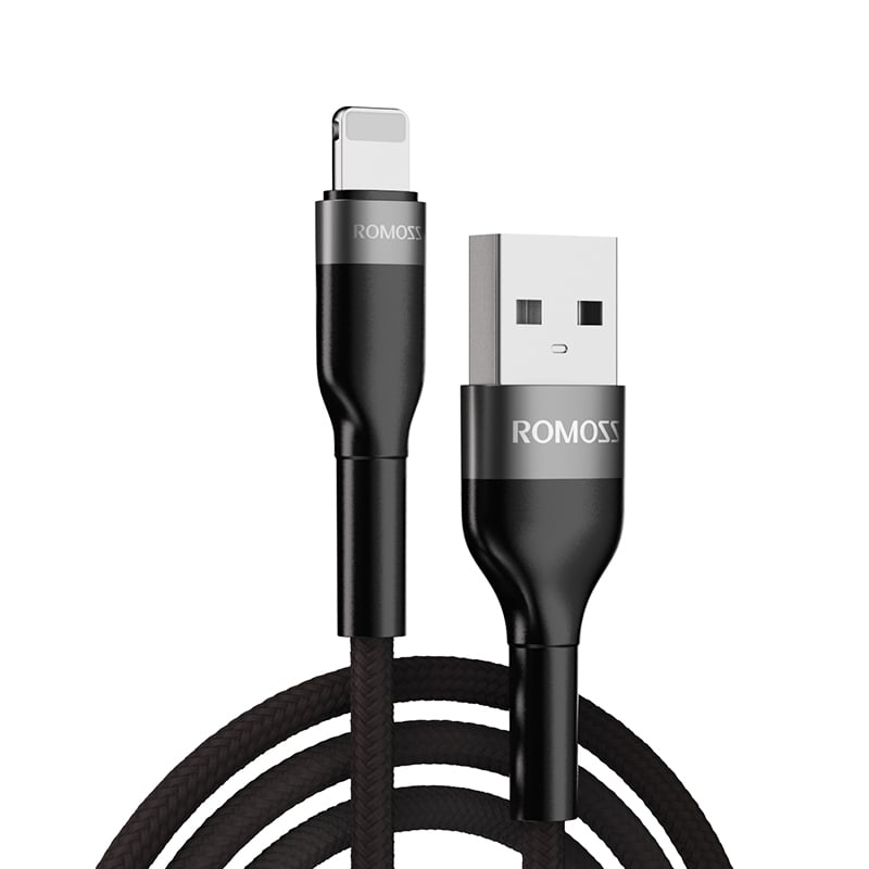 CB12B-61-G23_wr_01.jpg Romoss USB to Lightning 1m Cable Black - Image 1