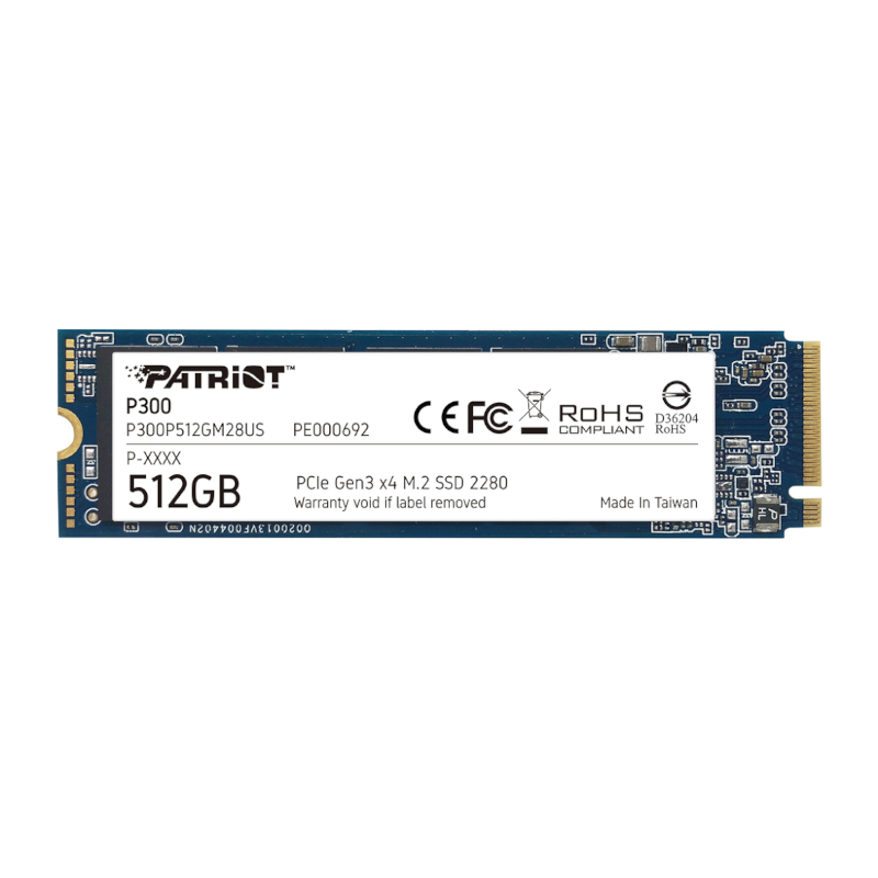 P300P512GM28_wr_01.jpg Patriot P300 512GB M.2 PCIe NVMe SSD - Image 1