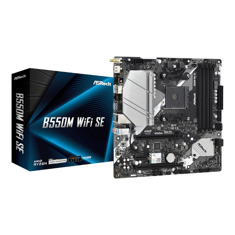 B550M-WIFI-SE_wr_01.jpg ASRock B550M Wi-Fi SE AMD AM4 m-ATX Motherboard - Image 1