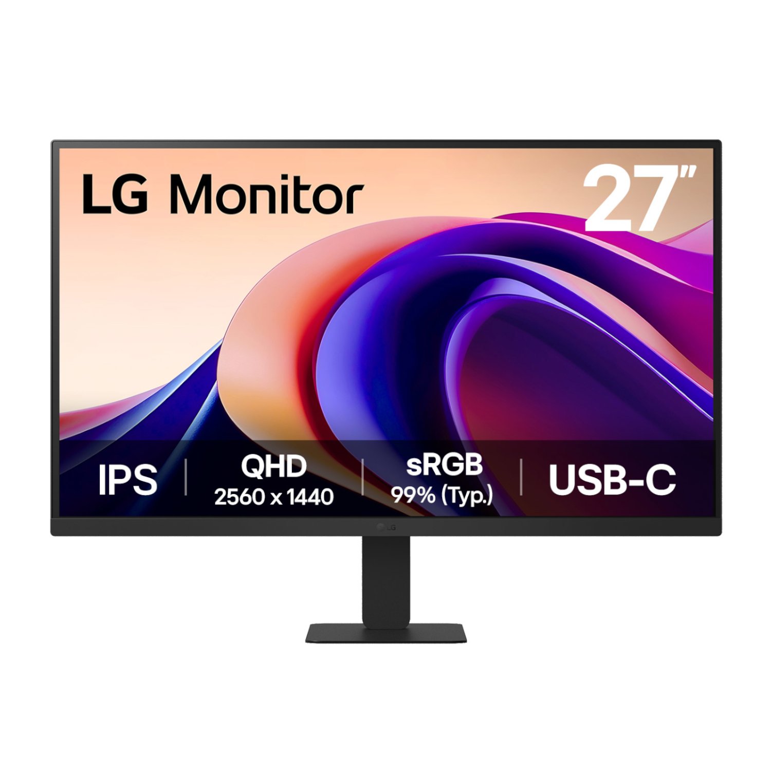 27U631A-B.AFBQ_LG-27-QHD-IPS-Panel-Monitor-with-USB-C-100Hz_wr_01a.jpg LG UltraFine 27" QHD IPS Monitor 100Hz with USB-C - Image 1
