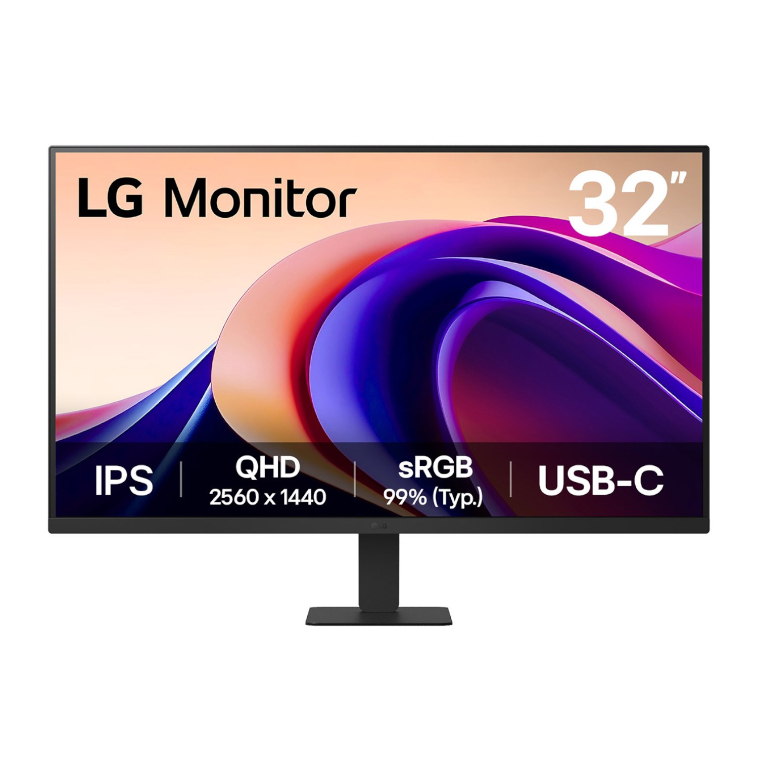 32U631A-B.AFBQ_LG-32-QHD-IPS-Panel-Monitor-with-USB-C-100Hz_wr_01a.jpg LG UltraFine 32" QHD IPS Monitor 100Hz with USB-C - Image 1