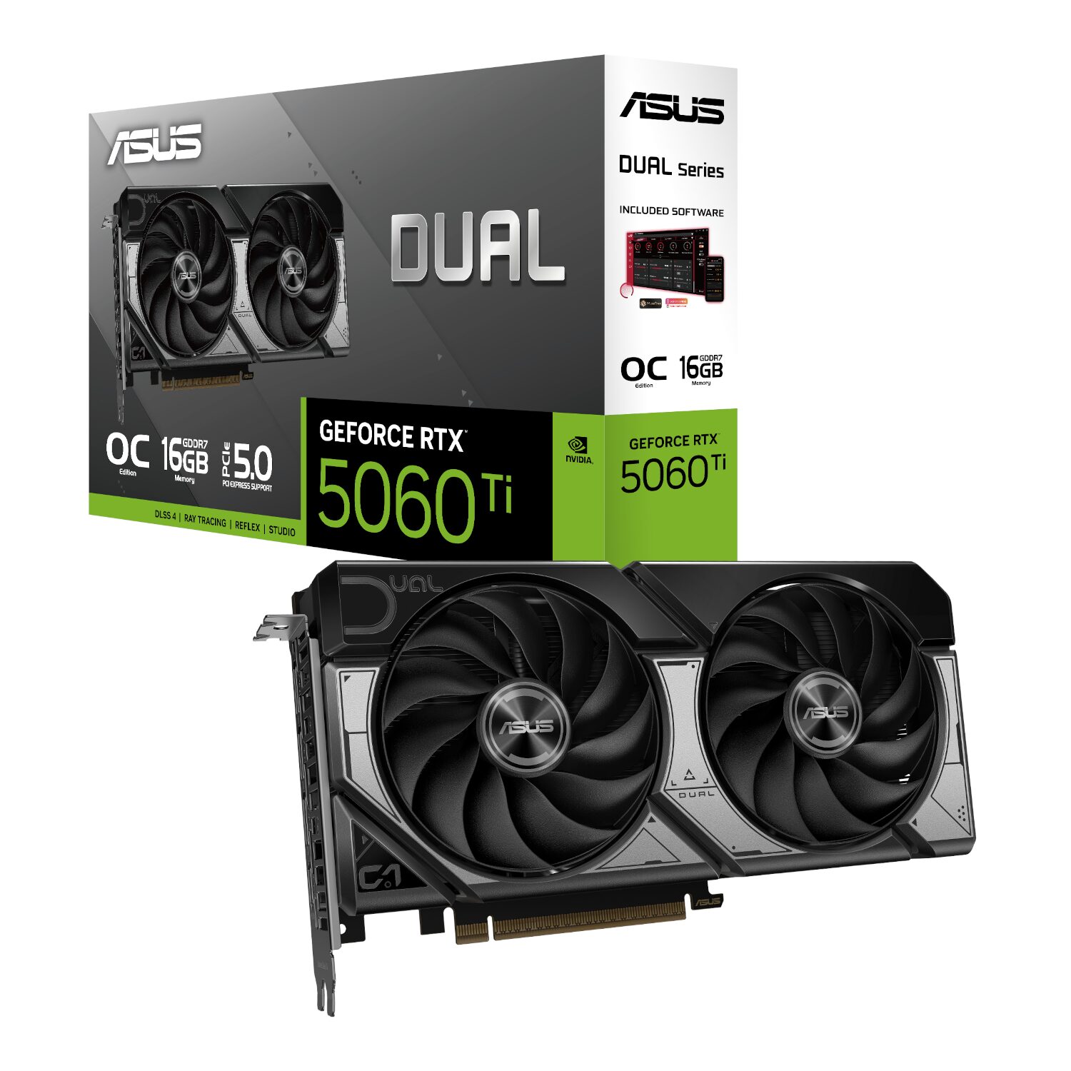 DUAL-RTX5060TI-O16G-WR-01.jpg ASUS Dual GeForce RTX 5060 Ti OC Edition 16GB GDDR7 Graphics Card - Image 1