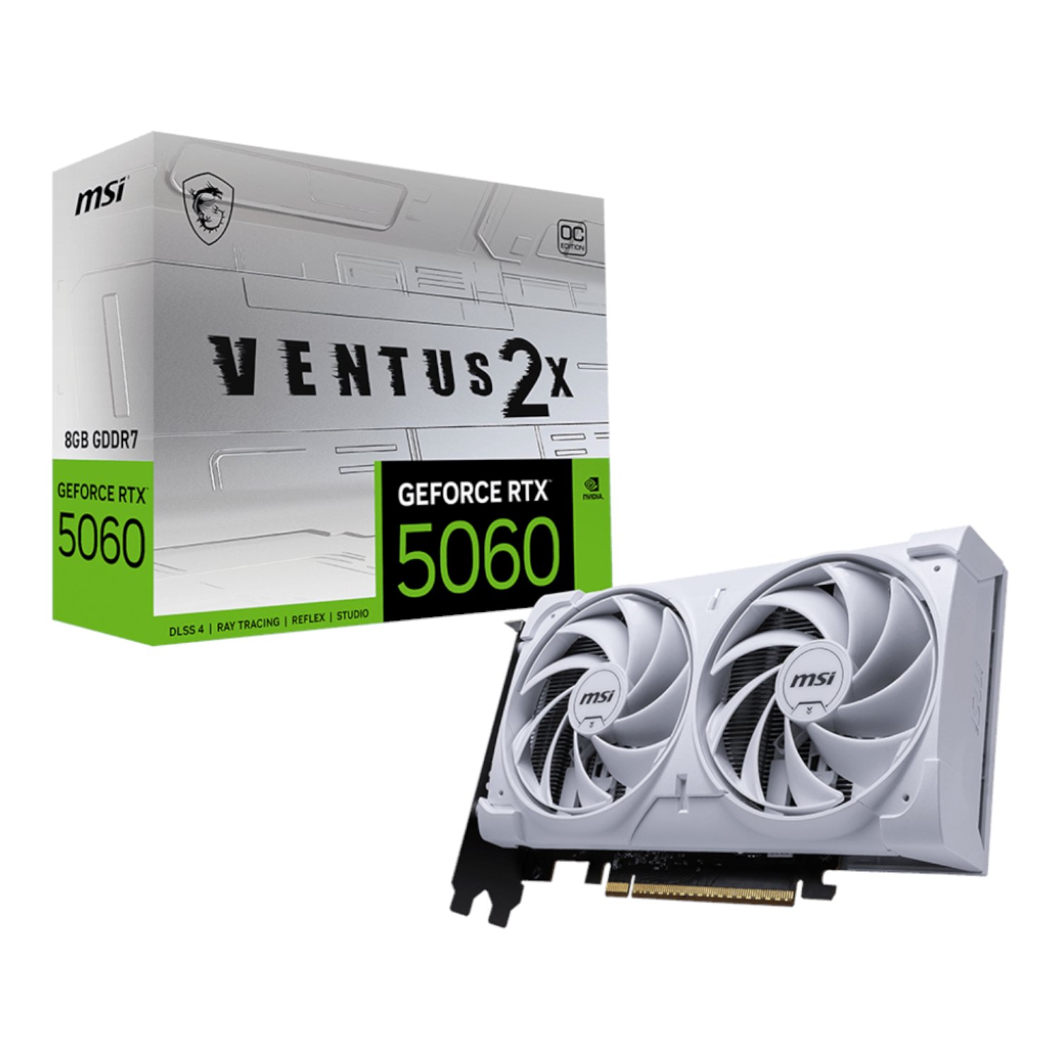 RTX5060VENTUS2XOC8GW_MSI-GF-RTX-5060-VENTUS-2X-OC-8GB-WH_wr_01.jpg MSI GF RTX 5060 VENTUS 2X OC 8GB WH - Image 1
