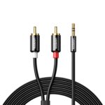 UGreen AV116 RCA to AUX 3.5mm Audio Cable 2M - Black - Image 2