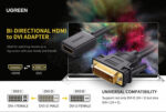 UGREEN DVI to HDMI Cable Adapter 15cm , Male to Female , 1080p Full HD ? Black - Image 4