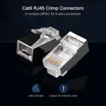 UGreen NW111 RJ45 Cat6 Ethernet Network Head 100 Pack - Silver/Transparent - Image 4