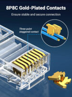 UGreen Cat6 RJ45 Modular Plugs (50 Pcs)?Transparent with Gold Contacts - Image 5