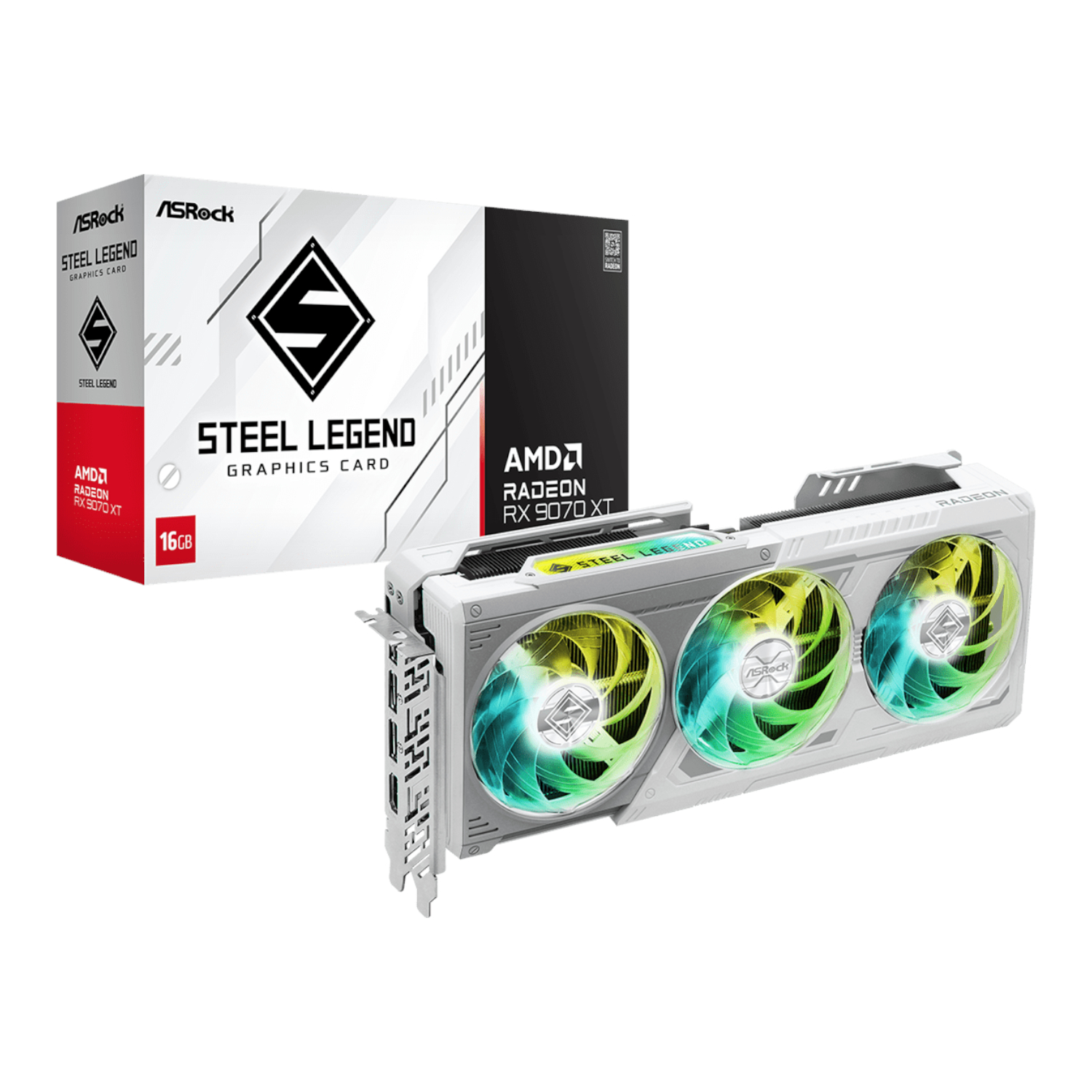 ASRock_RX9070XTSTEELLEGEND16G_wr_01a.jpg ASRock AMD Radeon RX 9070 XT Steel Legend 16GB Graphics Card - Image 1
