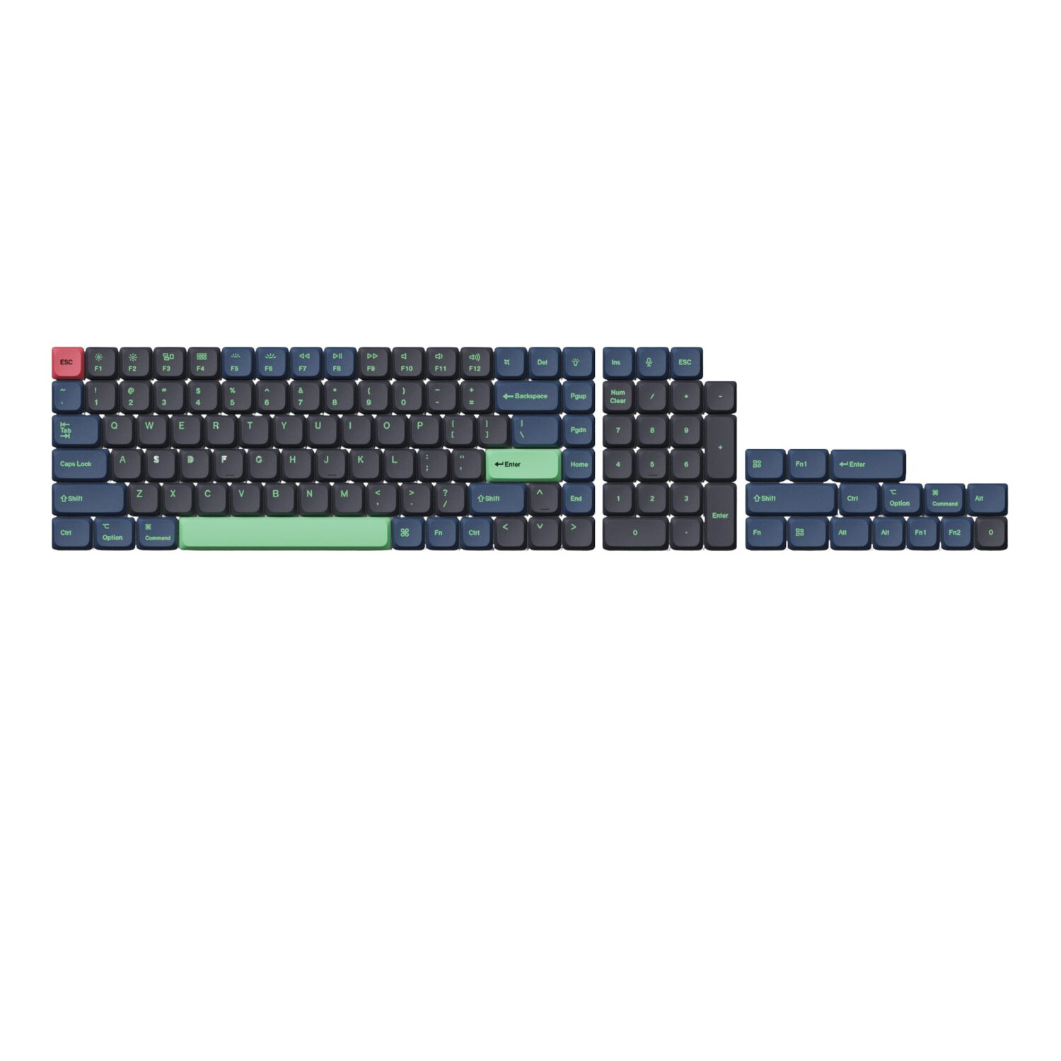 PBT-62-WR-01.jpg Keychron Low Profile Dye-Sub PBT LSA Full Set Keycap Set ? Hacker Edition (133 Keys, PBT, Low Profile) - Image 1